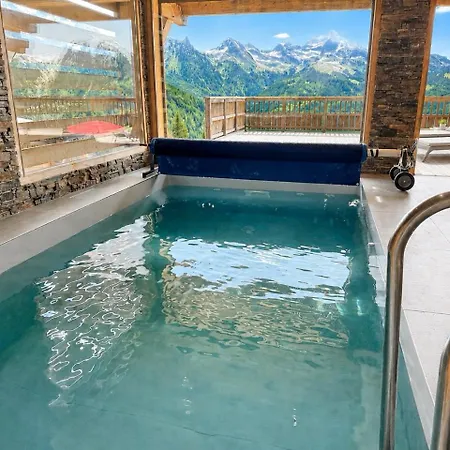 La Framboiseille - De Luxe Avec Piscine Interieure Et Sauna - Vue Montagne Chalet